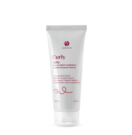 Гель для укладки ADRICOCO CURLY с эффектом мокрых волос, сильной фиксации, восстанавливающий 100 мл 