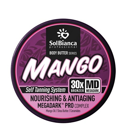 Крем-баттер для тела с эффектом автозагара SOL BIANCA 35 bronzer Манго 150 мл 