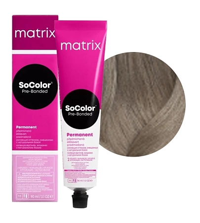 Краска для волос Matrix SoColor Pre-Bonded 8NA светлый блондин натуральный пепельный 90 мл 