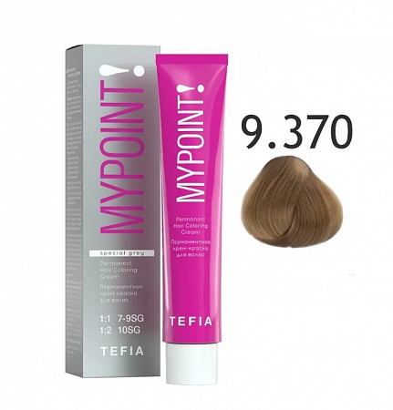 Tefia Mypoint Крем-краска для волос тон 9.370 Очень светлый блондин золотисто-фиолетовый для седых волос, 60 мл