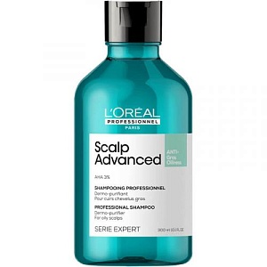 Шампунь очищающий для склонных к жирности волос L`oreal Expert Scalp Advanced 300 мл  Шампунь очищающий для склонных к жирности волос L`oreal Expert Scalp Advanced 300 мл