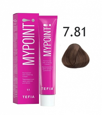Tefia Mypoint Крем-краска для волос тон 7.81 Блондин коричнево-пепельный, 60 мл