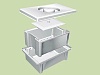Емкость-контейнер для дезинфекции и ЕДПО 5л 