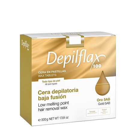 Горячий воск в брикетах Depilflax Золотой 500 гр для любого типа кожи 