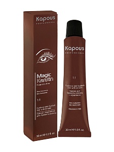 Купить 603 Краска для бровей и ресниц с кератином серии  Magic Keratin  черный 30 мл в Москве по низкой цене Краска для бровей и ресниц с кератином KAPOUS Magic Keratin чёрный 30 мл