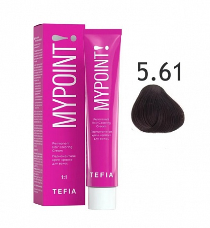Tefia Mypoint Крем-краска для волос тон 5.61 Светлый брюнет махагоново-пепельный, 60 мл