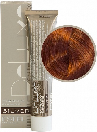 ESTEL De Luxe Silver краска-уход для волос, 7/45 русый медно-красный, 60 мл