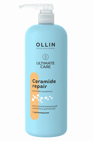 Восстанавливающий шампунь для волос OLLIN ULTIMATE CARE с церамидами 1000 мл 