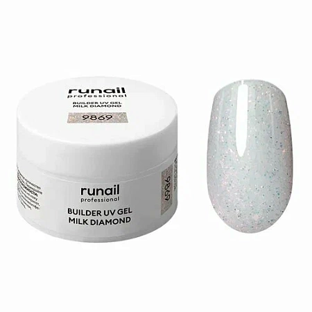 Моделирующий УФ-гель светоотражающий RuNail MILK DIAMOND 9869 15 гр 