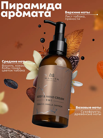 Крем для рук и тела MANITA TOBACCO, VANILLA, SAFFRON 150 мл 