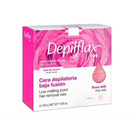Горячий воск в брикетах Depilflax Розовый 500 гр для любого типа кожи 