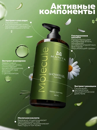 Гель для душа парфюмированный Manita Professional FRESH BLACK TEA 460 мл 
