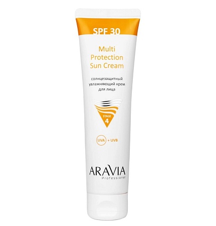 Солнцезащитный увлажняющий крем для лица ARAVIA Multi Protection Sun Cream SPF 30, 100 мл 