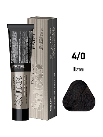 ESTEL De Luxe Silver Крем-краска для седых волос, 4/0 шатен, 60 мл 