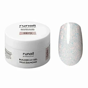 Моделирующий УФ-гель светоотражающий RuNail MILK DIAMOND 9870 15 гр  Моделирующий УФ-гель светоотражающий RuNail MILK DIAMOND 9870 15 гр