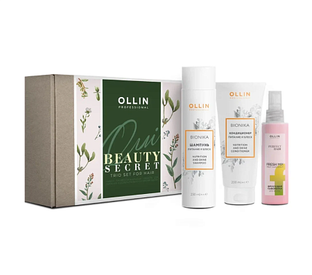 Набор &quot;Питание и Блеск&quot; OLLIN PROFESSIONAL (шам. 250мл + конд. 200мл + сыворотка 120мл) 