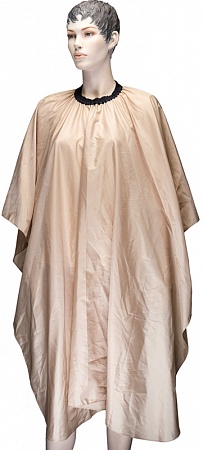 Пеньюар для стрижки DEWAL "Палитра" полиэстер кремовый 128х146см на крючках