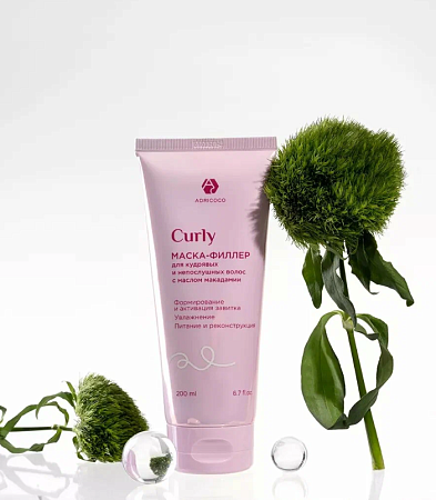 Маска-филлер для кудрявых и непослушных волос ADRICOCO CURLY 200 мл 