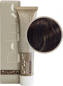 Купить 4/56 Крем-краска De Luxe Silver, шатен красно-фиолетовый    в Москве по низкой цене! Доставка по всей России ESTEL De Luxe Silver Крем-краска для седых волос, 4/56 шатен красно-фиолетовый, 60 мл
