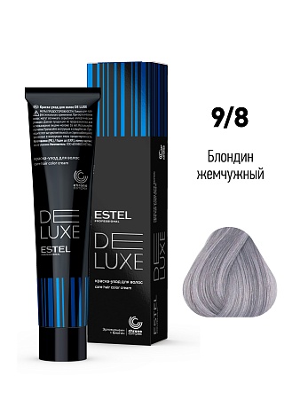 ESTEL De Luxe краска-уход для волос, 9/8 блондин жемчужный, 60 мл 