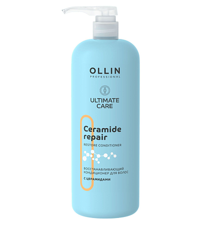 Восстанавливающий кондиционер для волос OLLIN ULTIMATE CARE с церамидами 1000 мл 