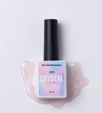 Закрепитель для гель-лака TNL Crystal 2 в 1 с эффектом втирки 01 лилово-перламутровый 10 мл 