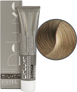 Купить 9/17 Крем-краска De Luxe Silver, Блондин пепельно-коричневый    в Москве по низкой цене! Доставка по всей России ESTEL De Luxe Silver Крем-краска для седых волос, 9/17 блондин пепельно-кооричневый, 60 мл