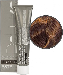Купить 7/75 Крем-краска De Luxe Silver, русый коричнево-красный    в Москве по низкой цене! Доставка по всей России ESTEL De Luxe Silver Крем-краска для седых волос, 7/75 русый коричнево-красный, 60 мл