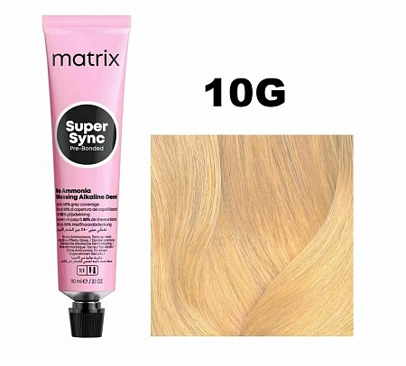 Краска безаммиачная Matrix Super Sync Pre-Bonded 10NNG Очень-очень светлый блондин глубокий натуральный золотистый 90 мл 