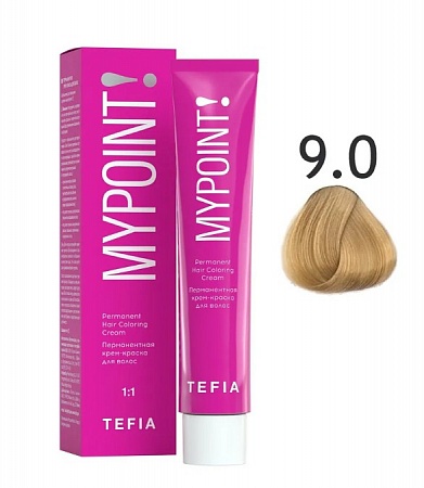 Tefia Mypoint Крем-краска для волос тон 9.0 Очень светлый блондин натуральный, 60 мл
