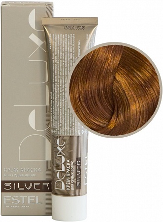 ESTEL De Luxe Silver краска-уход для волос, 7/4 русый медный, 60 мл
