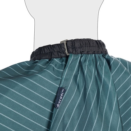 Пеньюар для стрижки DEWAL "Полоска" полиэстэр, зелёный 140*150 см на крючках 