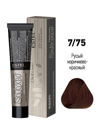 ESTEL De Luxe Silver Крем-краска для седых волос, 7/75 русый коричнево-красный, 60 мл 