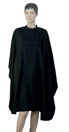 Пеньюар для стрижки DEWAL "Классика" полиэстер, чёрный 130х148см, на крючках