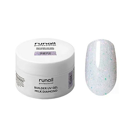 Моделирующий УФ-гель светоотражающий RuNail MILK DIAMOND 9872 15 гр 