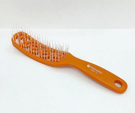 Щётка Hairway ECO массажная 5 рядов оранжевая двойная щетина 