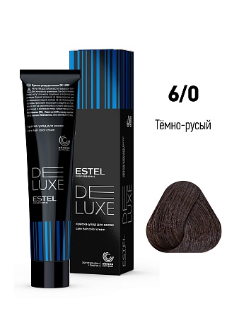 ESTEL De Luxe краска-уход для волос, 6/0 темно-русый, 60 мл 