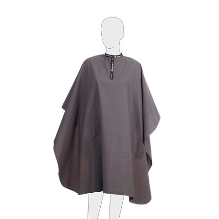 Пеньюар для стрижки DEWAL полиэстэр, серый 128*145 см на крючках 