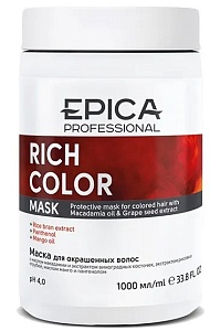 Маска для окрашенных волос RICH COLOR с маслом макадамии EPICA 1000мл Маска для окрашенных волос RICH COLOR с маслом макадамии EPICA 1000мл
