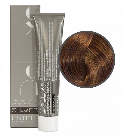 ESTEL De Luxe Silver краска-уход для волос, 6/4 темно-русый медный, 60 мл
