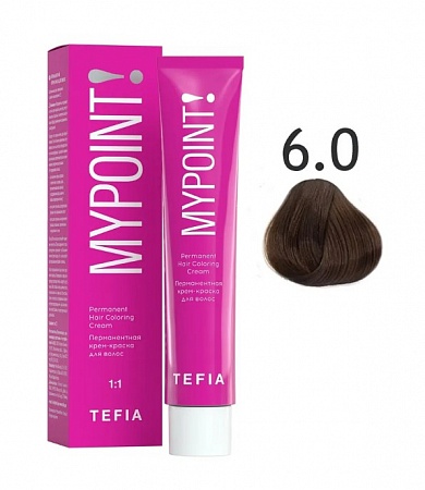 Tefia Mypoint Крем-краска для волос тон 6.0 Тёмный блондин натуральный, 60 мл