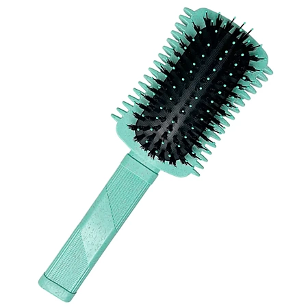 Щётка массажная HARIZMA Combo из экологичного пластика с добавлением соломенного волокна зелёная 