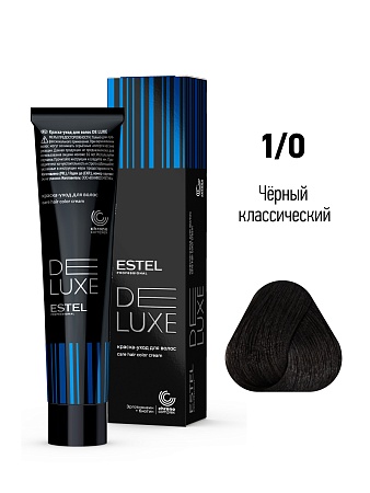 ESTEL De Luxe краска-уход для волос, 1/0 черный классичеcкий, 60 мл 