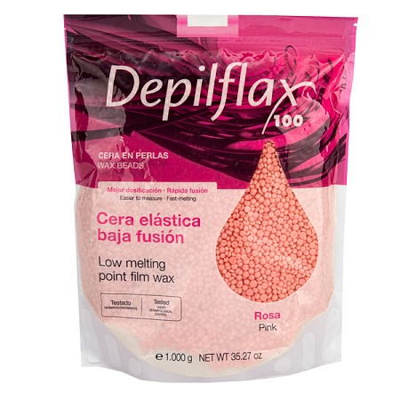 Воск плёночный Depilflax Extra Elastic розовый в гранулах 1000 гр 