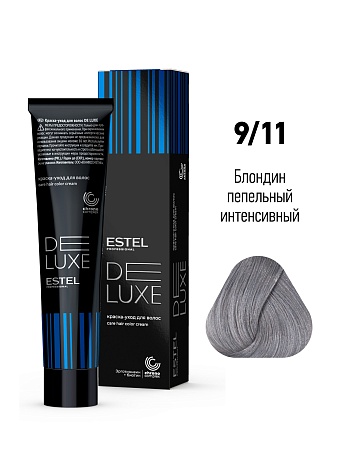 ESTEL De Luxe краска-уход для волос, 9/11 блондин пепельный 60 мл 