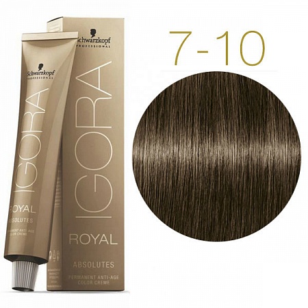 Перманентный крем-краситель IGORA ROYAL ABSOLUTES 7-10 60 мл