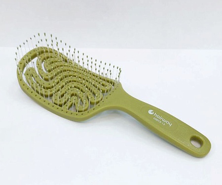 Щётка Hairway ECO массажная 11 рядов оливковая 