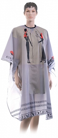 Пеньюар для стрижки DEWAL "Египет" нейлон, серый с прорезями для рук 124х146см на крючках