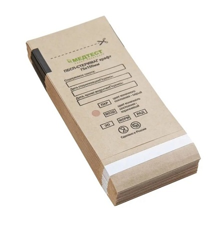 Крафт-пакет Медтест для стерилизации 75 х 150 коричневый, 100 шт  Крафт-пакет Медтест для стерилизации 75 х 150 коричневый, 100 шт