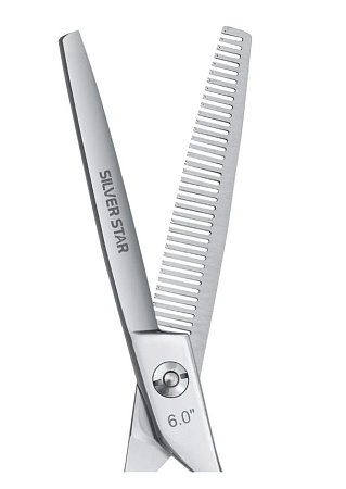 Филировочные ножницы узкая форма лезвий, облегчённые SILVER STAR PN-124-6F PRO 